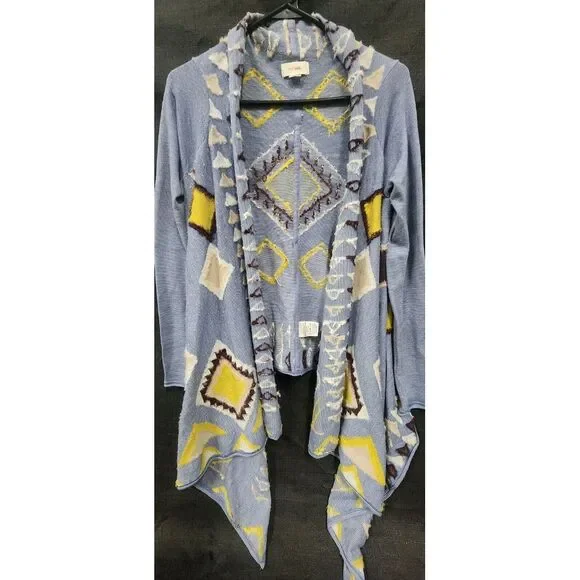 Anthropologie Fiets Voor 2 Aztec Blanket Open Cardigan Size Small Sweater Wool - Picture 1 of 5